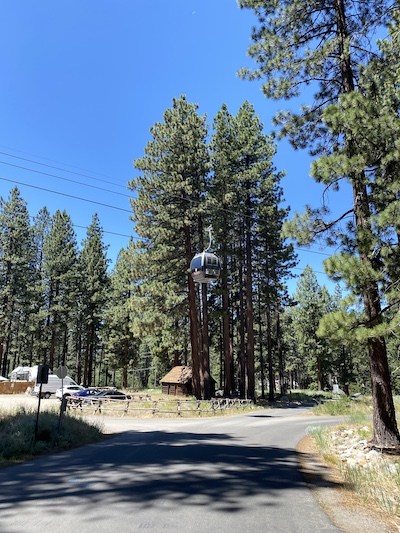summer activities Lake Tahoe photo on heavenly gondola overlooking a road
